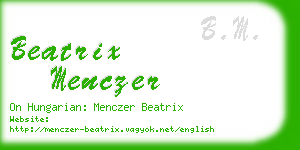 beatrix menczer business card